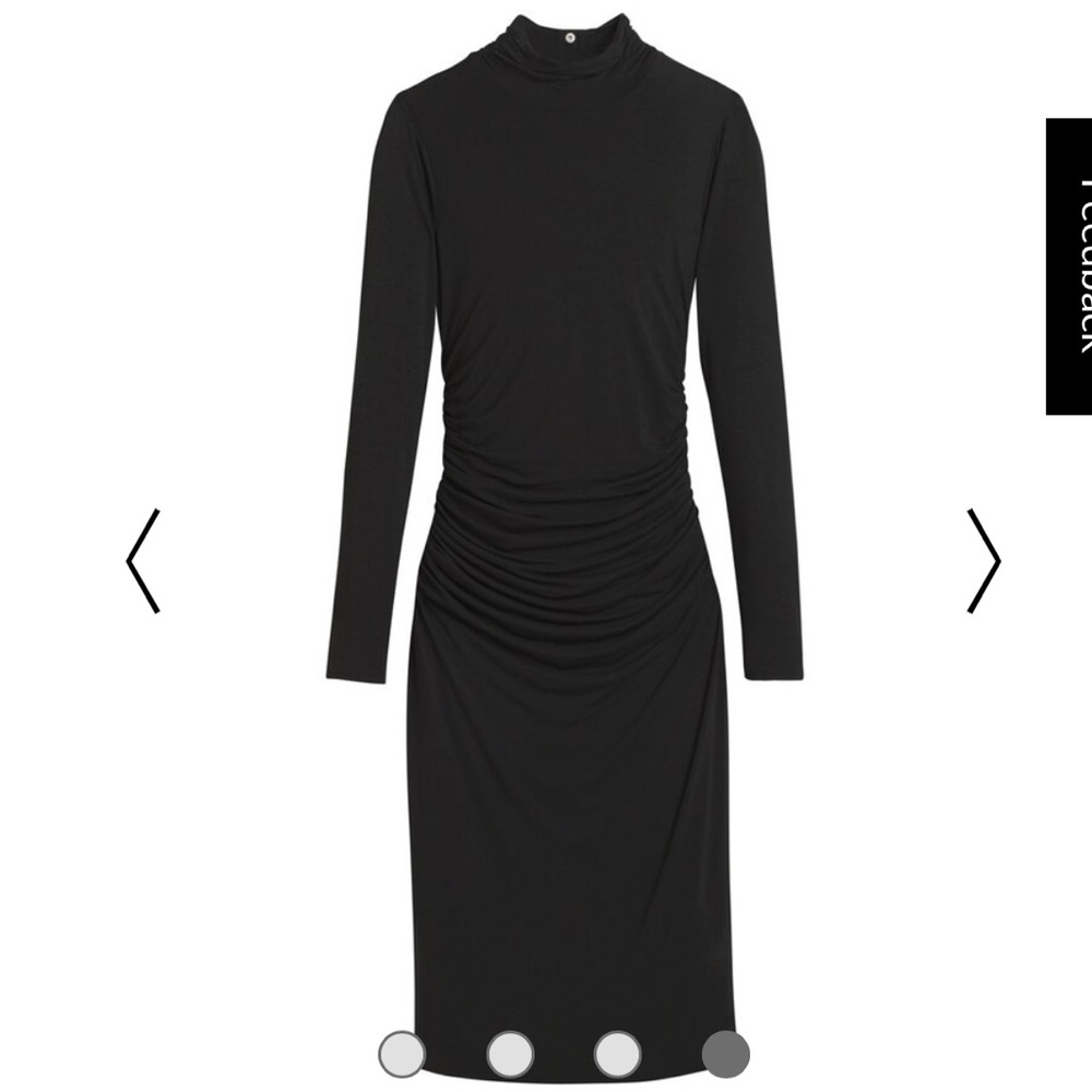 Mock Neck Shirred Sheath Dress